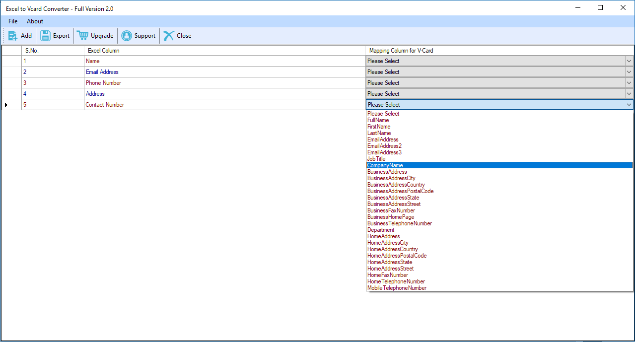 Match Excel contacts