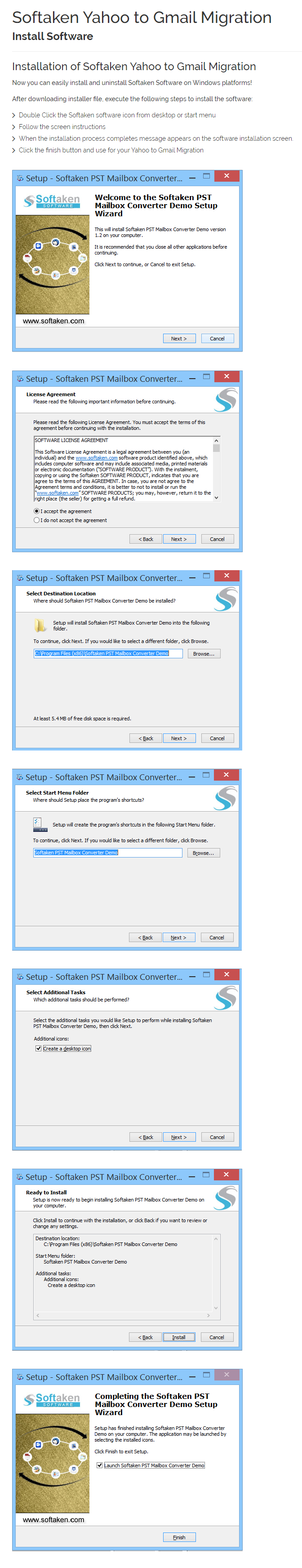 Yahoo to Gmail Migrator Installation
